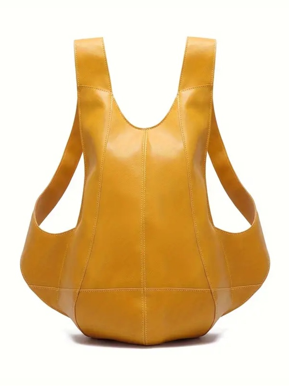 Mustard Yellow Leather backpack Bag